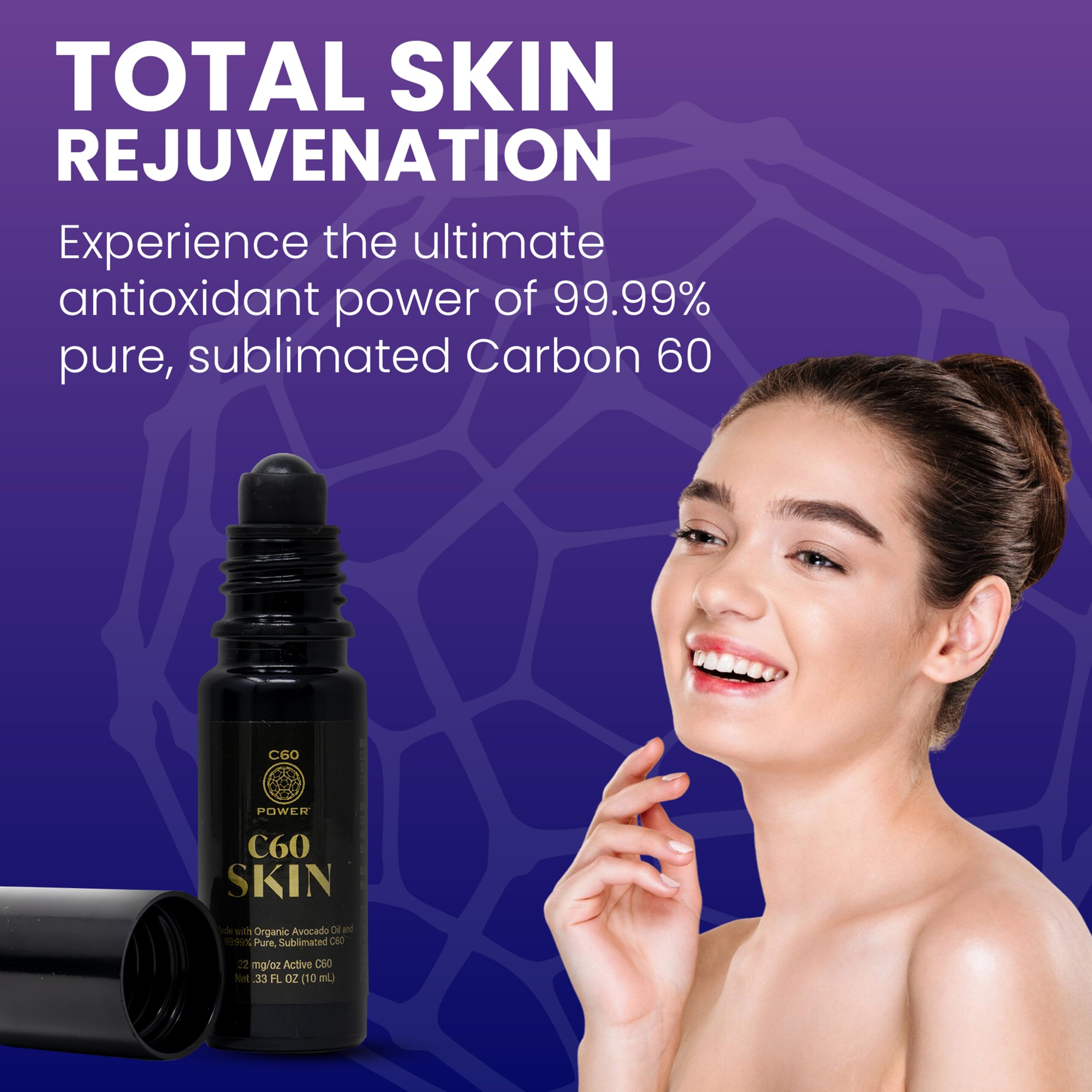 C60 SKIN 3FL OZ 美容液 Amazon.com: C60 Power Skin Roll On - 臉部、手部和身體用滾輪,採用
